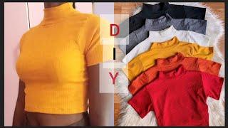 Diy turtle neck crop top/easy to make