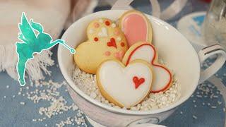 Plätzchen mit Icing zum Valentinstag - Royal Icing Keks Dekoration Tutorial - Kuchenfee