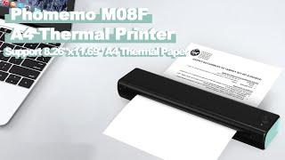 Phomemo M08F Thermal Printer Introduction: Compatible with Android/iOS/Laptop | A4/Letter Size Paper