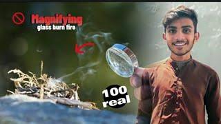 Magnifying glass burn fire the light of sun amazing science video #explore