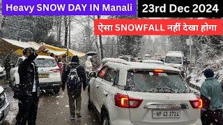 Heavy Snowfall today in Manali, Solang Valley | 23 December 2024