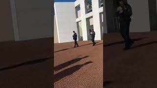 Asking the Australian Federal Police how to get on the roof at Parliament House #blackdog