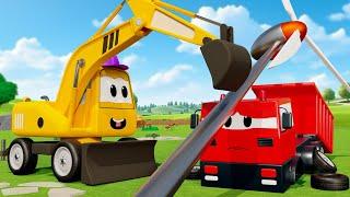 Crashed Dump Truck - Excavator, Bulldozer, Police Cars Rescue Dump Truck | Toy City Construction