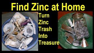 Finding Zinc at home - Zinc for casting - Pouring Zinc metal bars and shot