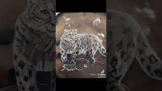 Snow leopard miniature painting #miniaturepainting #oilpainting #snowleopard #art #relaxingvideo