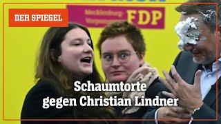 Torten-Attacke auf Lindner: Zwischenfall bei Bürgergeld-Rede | DER SPIEGEL