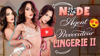 4K Agent Provocateur Lingerie Try On ll - Sheer Mesh Nude and Peach Transparent Thong Panties, Bras