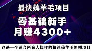 新手网上赚钱！这是一个薅羊毛项目，新手也可以月赚43000+，这是当前赚钱最快方法，零基础新手也可以操作的网赚项目！