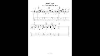 Bolero Style Guitar + Tab | Blue Sky Music Academy