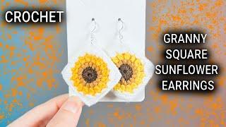 These Granny Square Earrings Are a MUST-MAKE!  Quick & Easy Crochet Tutorial!