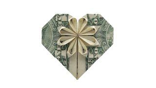 Dollar Origami Heart with Flower (Kathleen Weller)