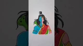 shiv parvati drawing #trending #youtubeshort #shorts #explore