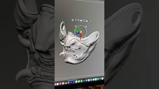 Freestyle Oni mask in zbrush. 3D printing with gray resin on the Form 4 by @Formlabs