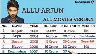 Allu Arjun All Movies Verdict | Budget | Collection | SK Compare