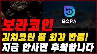 [보라코인] 김치코인 중 최강반등! 지금 안사면 후회합니다