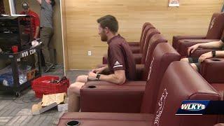 New locker room at Bellarmine features furniture made by inmates