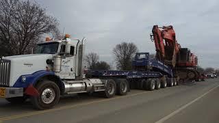 Hauling a Hitachi EX1200 excavator