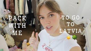 Pack with me for a 1 month trip (packing outfits, skincare, and makeup for Latvia vacation)