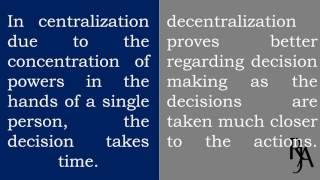 DIFFERENCE BETWEEN CENTRALIZATION AND DECENTRALIZATION