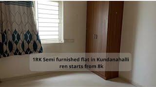 Semi furnished 1rk flat in kundanhalli | Near AECS Layout | Vindhya Residency | RMS