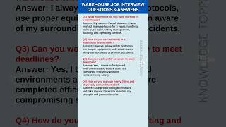 Warehouse Interview Questions and Answer | Warehouse Job Interview Questions and Answers