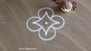 Tuesday Special Rangoli || Beautiful Kolam || Easy to way for beginners || @SumiSketches