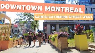 Downtown Montreal Walk: Sainte-Catherine Street West [4K] #montreal