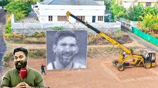 World's Largest Thread Art | Gift For Messi From India | ️ ലോകത്തിലെ ഏറ്റവും വലിയ നൂൽചിത്രം