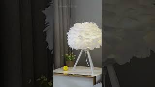 Feathered Glow: Feather Bedroom Table Lamp | Decor #shorts