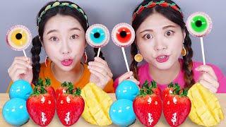 Món tráng miệng trái cây mứt dâu tây quýt Mukbang DONA