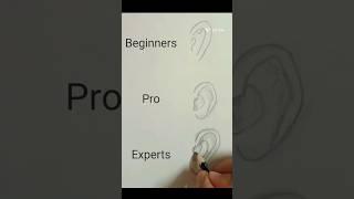 Beginners vs Pro vs legends Drawing #eardrawing #trending #youtube #viral ##india #trending #reels
