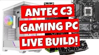 Antec C3 ARGB White Gaming PC Build LIVE - ft EVGA RTX 3070 XC3 Ultra Ryzen 7 7700