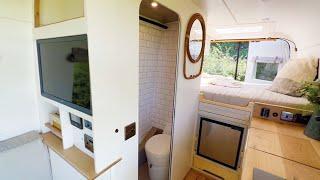 BRAND NEW Van Tour | PERFECTED Van Conversion  w/ MODERN BATHROOM, SPART ENTERTAINMENT & 2 BEDS 