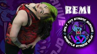 Remi a powerhouse female wrestler from Wrestle Strong Dojo. Woman Pro Wrestler