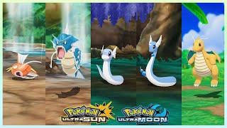 Pokemon UltraSun & UltraMoon - Magikarp,Gyarados,Dratini,Dragonair & Dragonite Locations