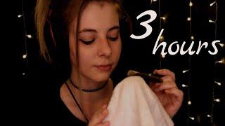 ASMR | 3 hours - Storm Ambience towel sounds for Sleep - rain, thunder, wind, no talking