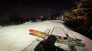 Night skiing at Hyland Hills MN *POV*