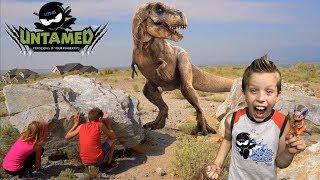 Ninja Kids vs Untamed T-REX!  Jurassic ADVENTURE!