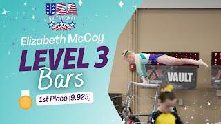 Level 3 Bars Routine (9.925) - USA Invitational 2023