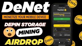 DeNet Airdrop - Run Mobile Node Earn Rewards // Denet Airdrop - Depin Storage Project