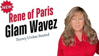 Wig Review! NEW STYLE & COLOR! Rene of Paris Glam Wavez | Snowy Umber Rooted! Long, layered