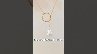 Custom Waterproof Gold Necklace with Baroque Pearl- Now in shop!