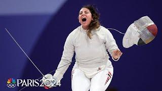 Relive Nada Hafez's Olympic fencing victory while seven months pregnant | Paris Olympics