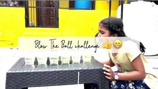 Blow The Ball over water glass challenge|Amazing Funny Game |@Ramya_srinivas