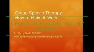 Tips for Group Speech Therapy Sessions