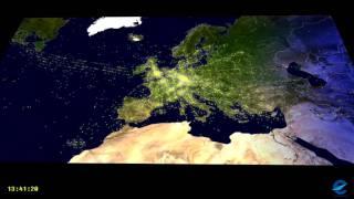 One day traffic over Europe