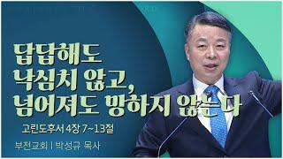 부전교회 박성규 목사┃답답해도 낙심치 않고, 넘어져도 망하지 않는다 [C채널] 말씀의 창