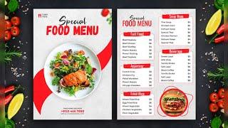 Restaurant Food Menu Design Services || photoshop & Illustrator tutorial #restaurantmenu