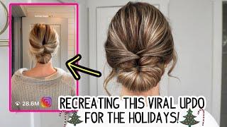 EASY VIRAL HOLIDAY UPDO? LETS TRY IT! Short, Medium, & Long Hairstyle