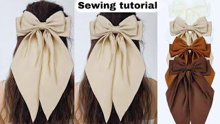 HOW TO MAKE A HAIR BOW WITH LONG TAIL l DIY TUTORIAL